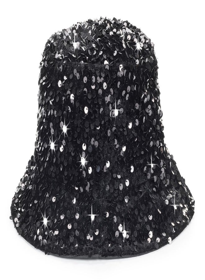 Vikodah Women's Sequin Bucket Sun Hat Bling Bling Reversible Glitter Outdoor Shiny Sun Hats Black - Image 1